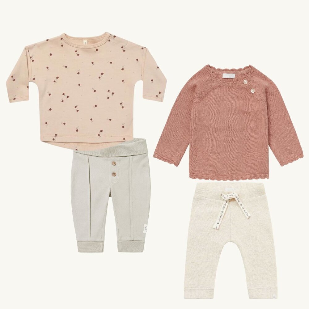 NWT - Premium brands organic baby girl set